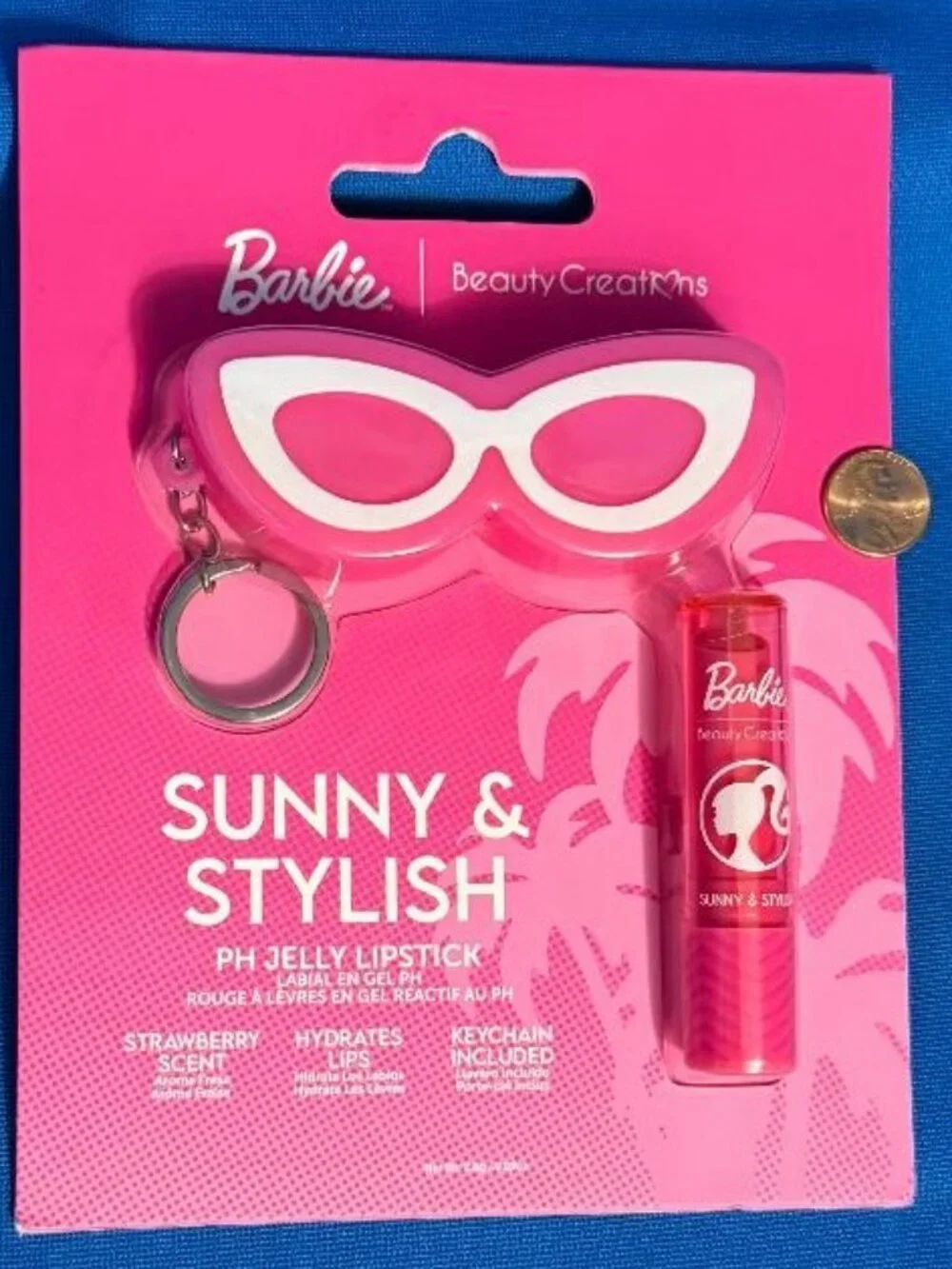 BEAUTY CREATIONS BARBIE SUNNY & STYLISH PH JELLY STRAWBERRY LIPSTICK & KEYCHAIN